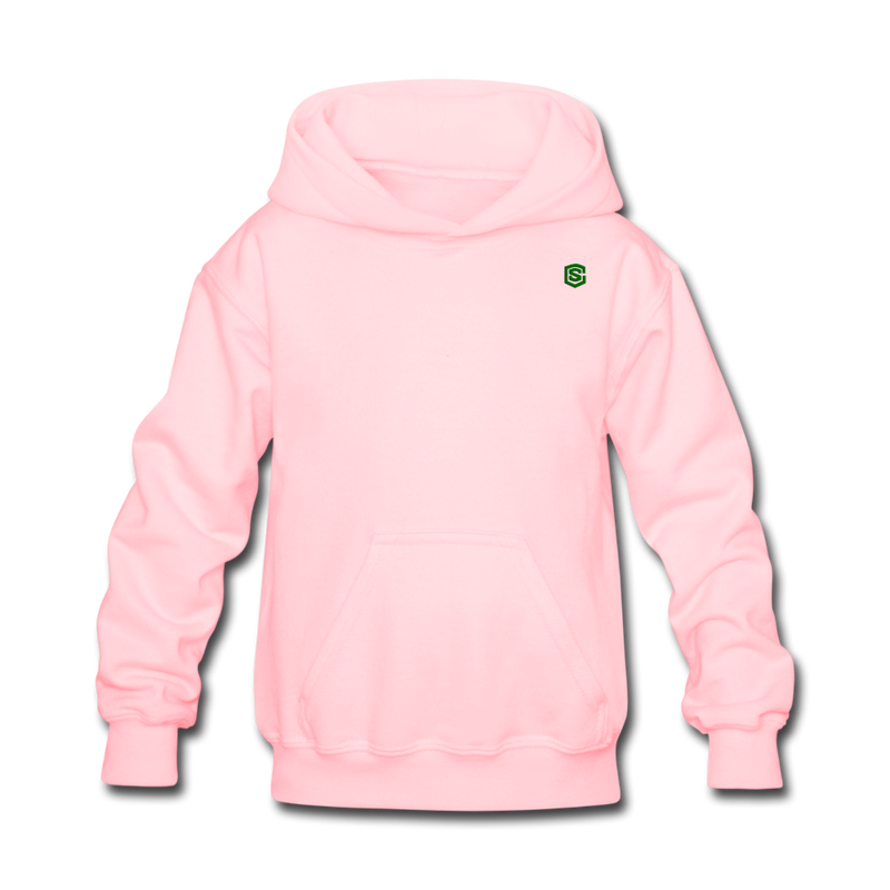 Kids' Hoodie  WITH  GREEN LOGO - pink