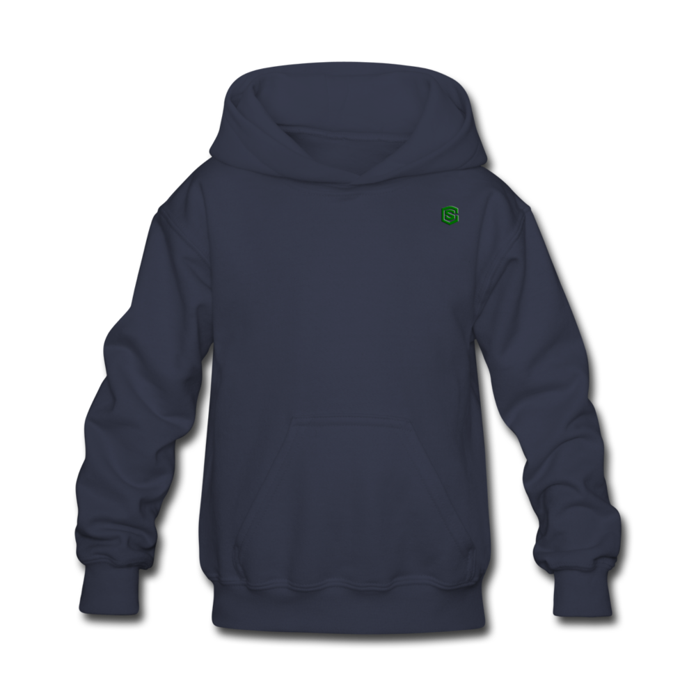 Kids' Hoodie  WITH  GREEN LOGO - navy