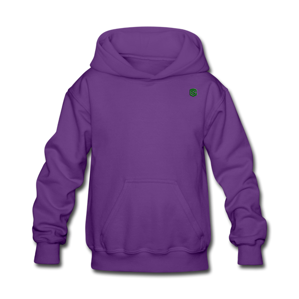 Kids' Hoodie  WITH  GREEN LOGO - purple