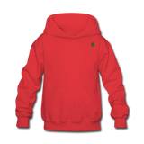 Kids' Hoodie  WITH  GREEN LOGO - red