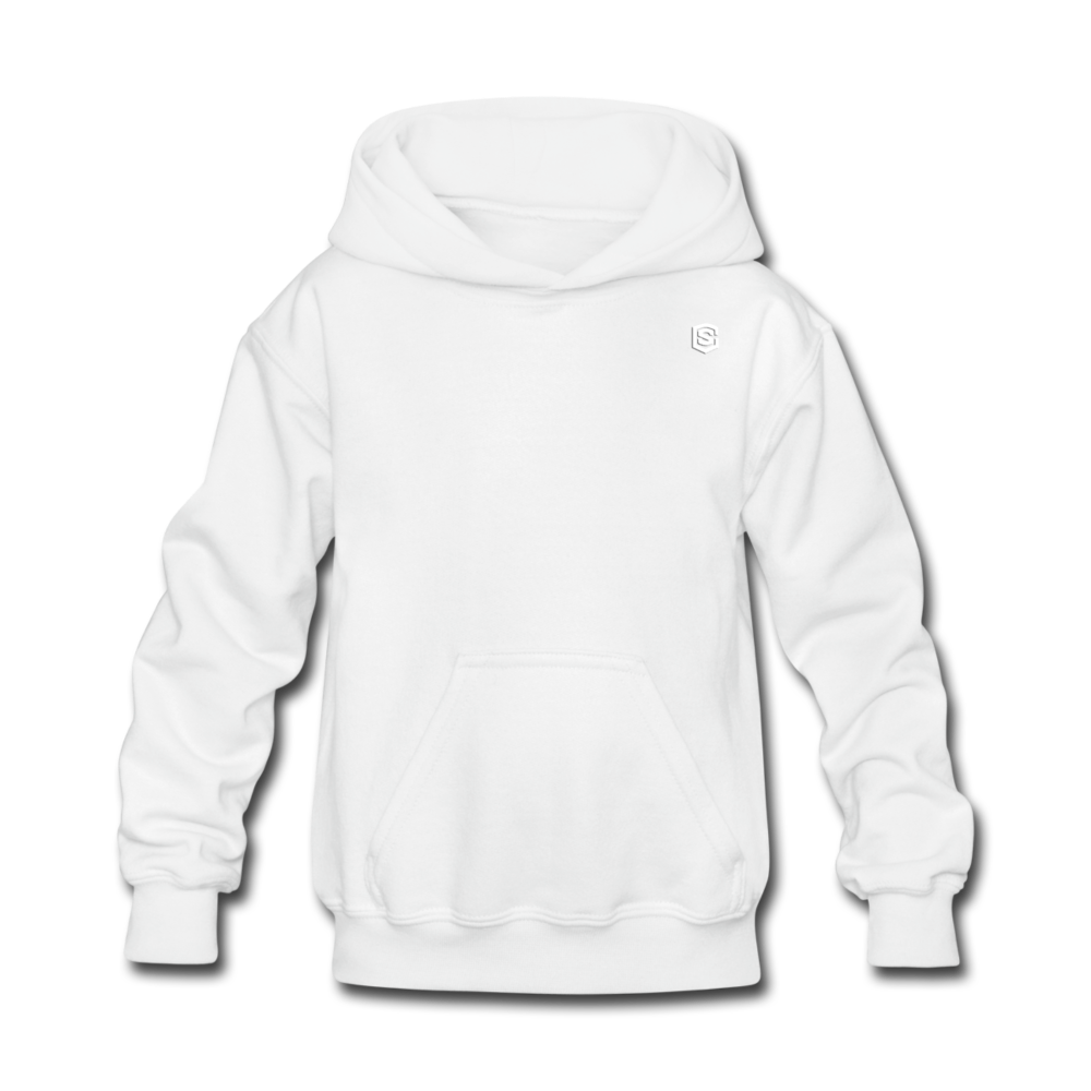 Kids' Hoodie  WITH WHITE  LOGO - white