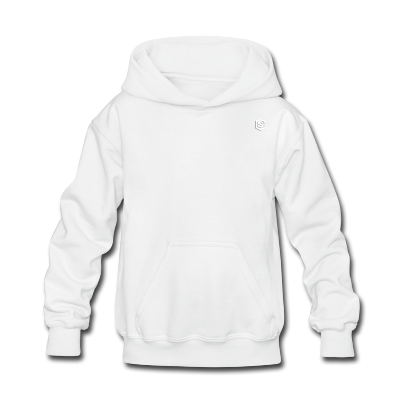 Kids' Hoodie  WITH WHITE  LOGO - white