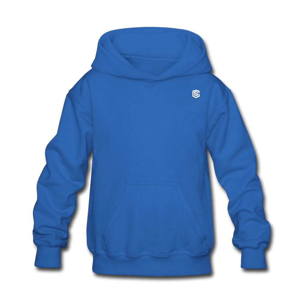 Kids' Hoodie  WITH WHITE  LOGO - royal blue