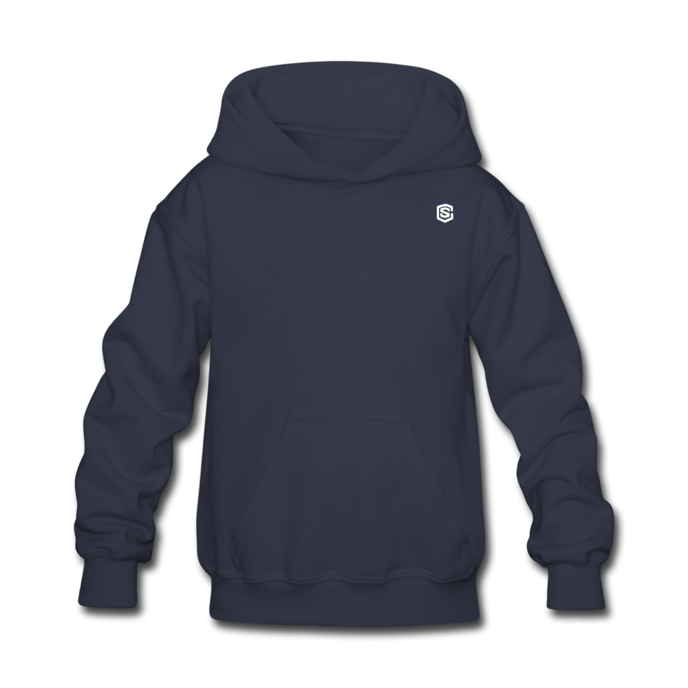Kids' Hoodie  WITH WHITE  LOGO - navy