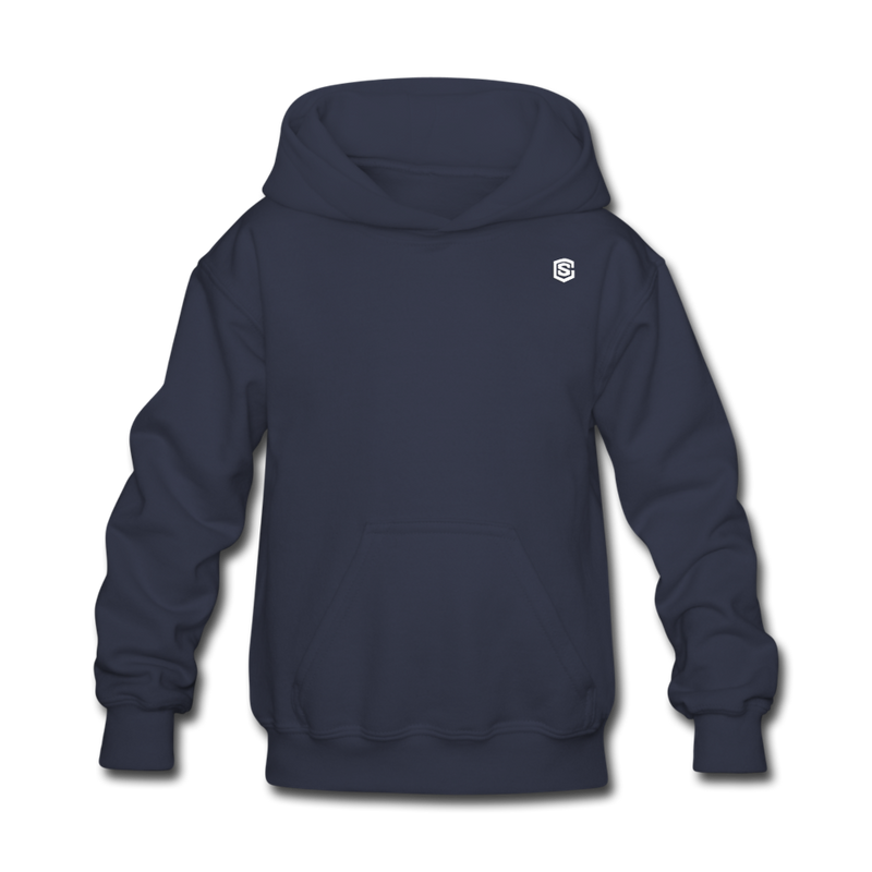 Kids' Hoodie  WITH WHITE  LOGO - navy