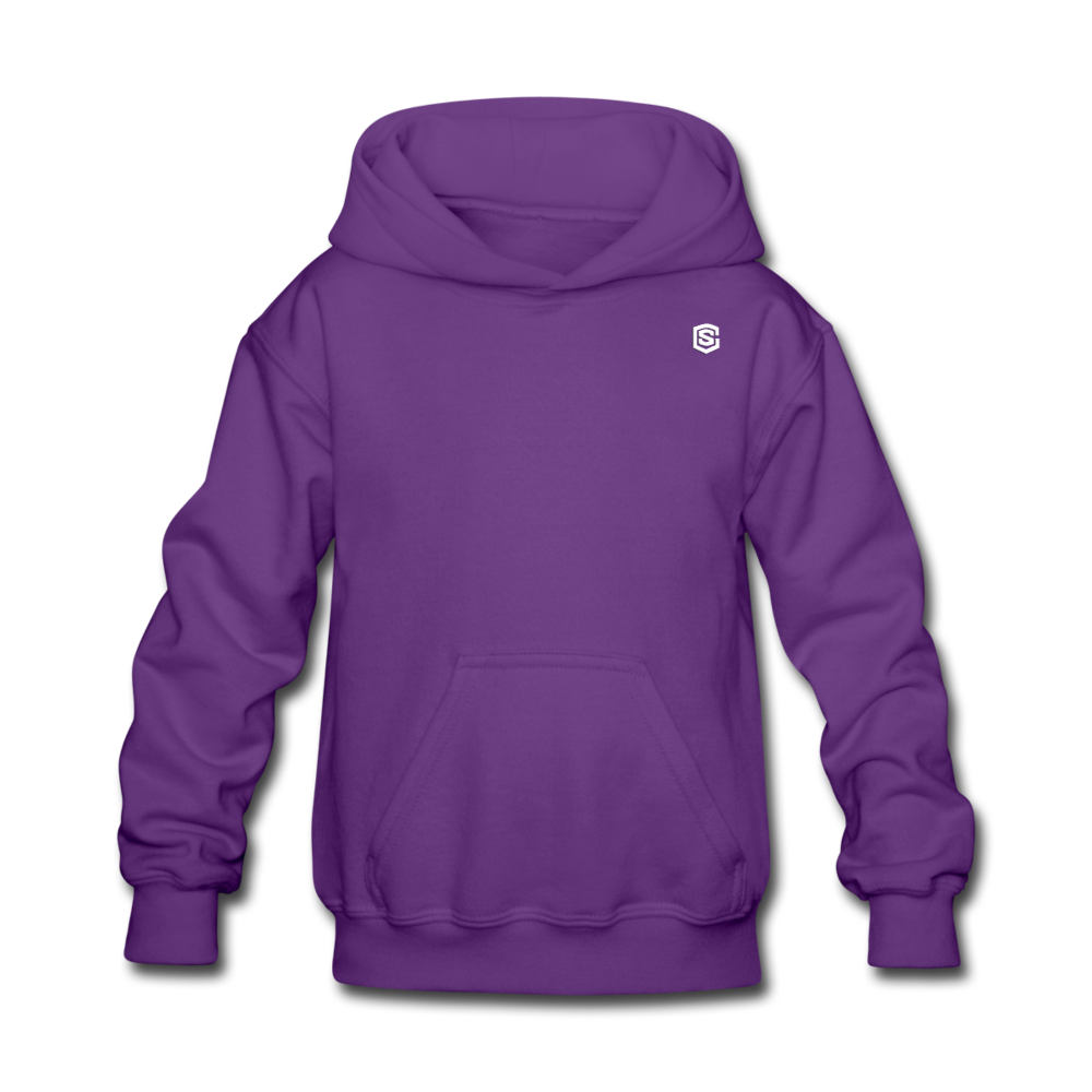 Kids' Hoodie  WITH WHITE  LOGO - purple