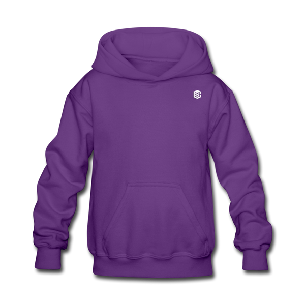 Kids' Hoodie  WITH WHITE  LOGO - purple