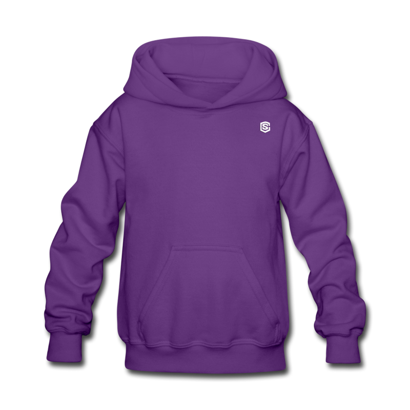 Kids' Hoodie  WITH WHITE  LOGO - purple