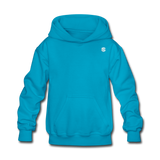 Kids' Hoodie  WITH WHITE  LOGO - turquoise