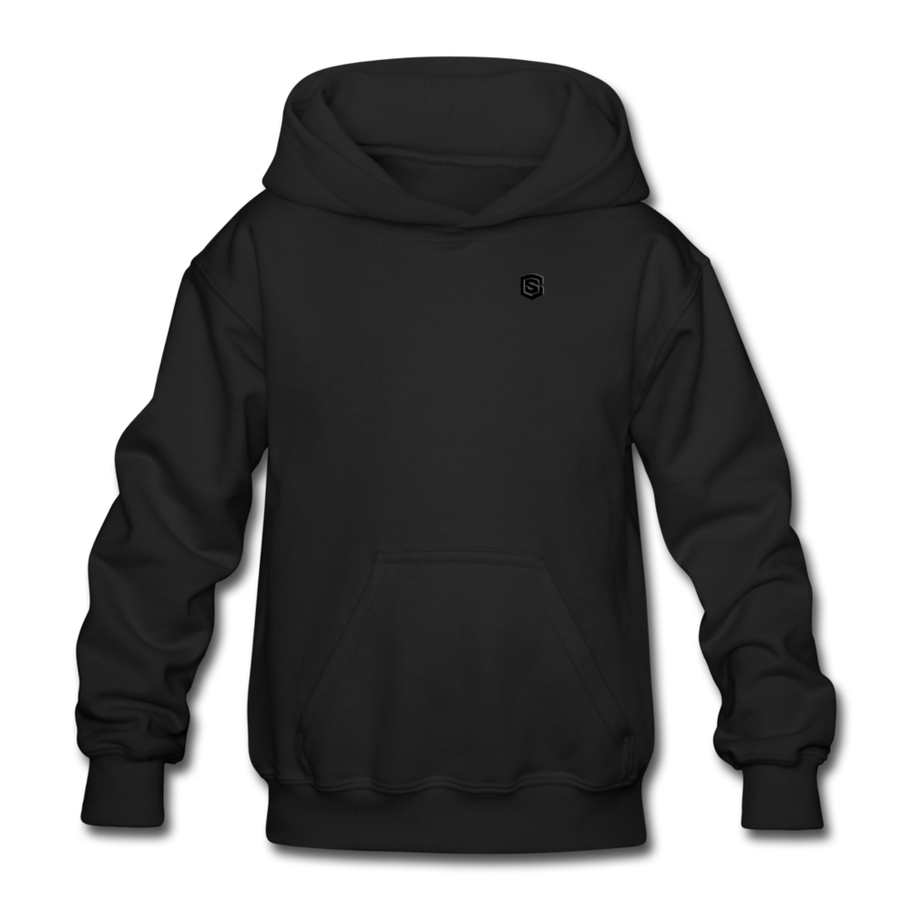 Gildan Heavy Blend Youth Hoodie  WITH BLACK  LOGO - black