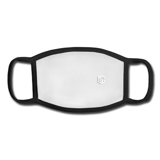 Youth Face Mask WITH WHITE  LOGO - white/black
