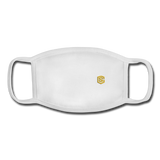 Youth Face Mask WITH  GOLD  LOGO - white/white