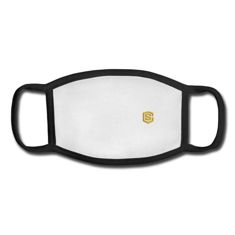 Youth Face Mask WITH  GOLD  LOGO - white/black
