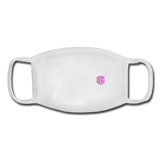 Youth Face Mask WITH PINK  LOGO - white/white