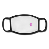 Youth Face Mask WITH PINK  LOGO - white/black