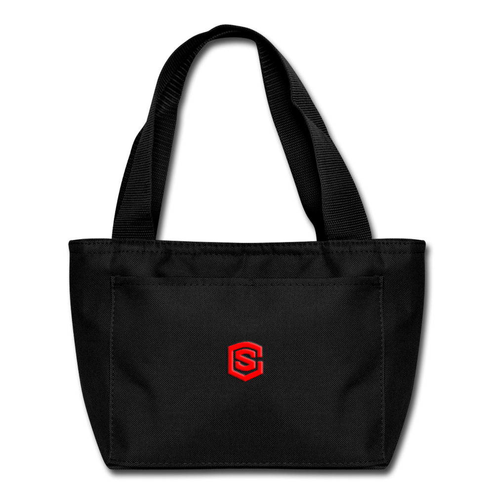Lunch Bag WITH  RED  LOGO - black