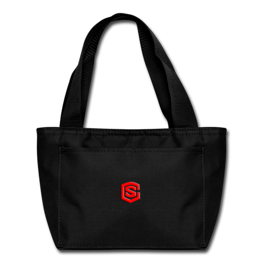 Lunch Bag WITH  RED  LOGO - black