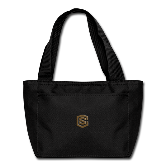 Lunch Bag WITH BROWN  LOGO - black