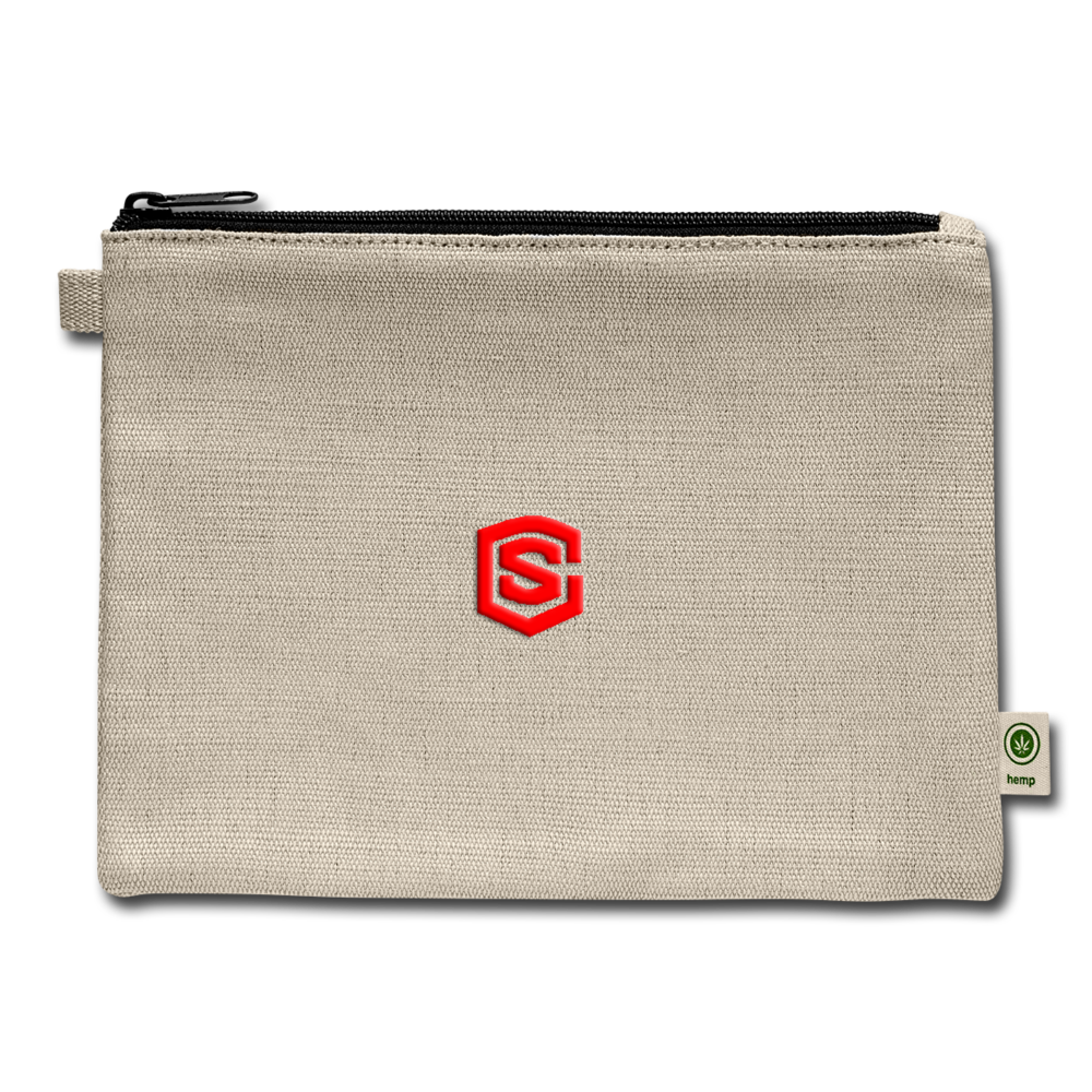Carry All Pouch WITH  RED LOGO - natural