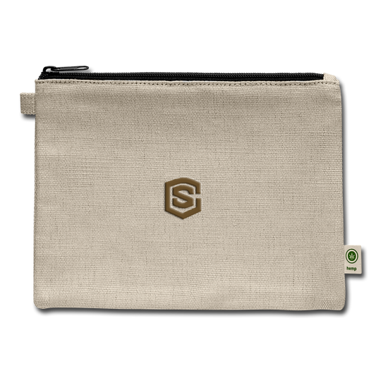 Carry All Pouch WITH BROWN  LOGO - natural