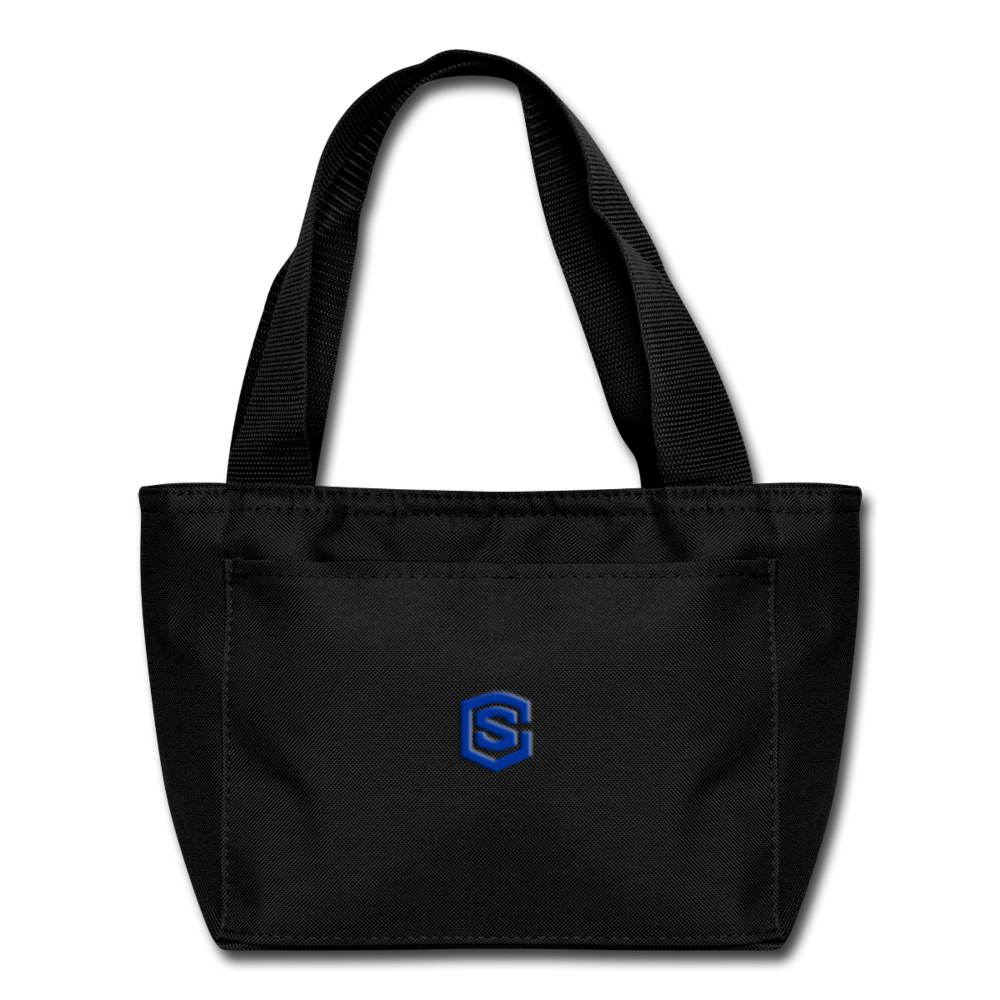 Lunch Bag WITH BLUE  LOGO - black
