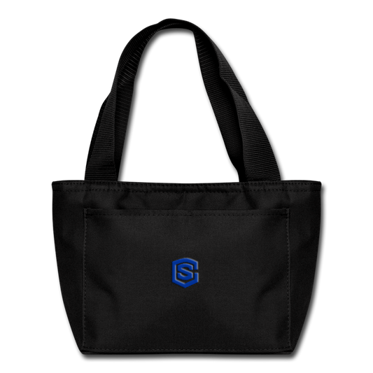 Lunch Bag WITH BLUE  LOGO - black