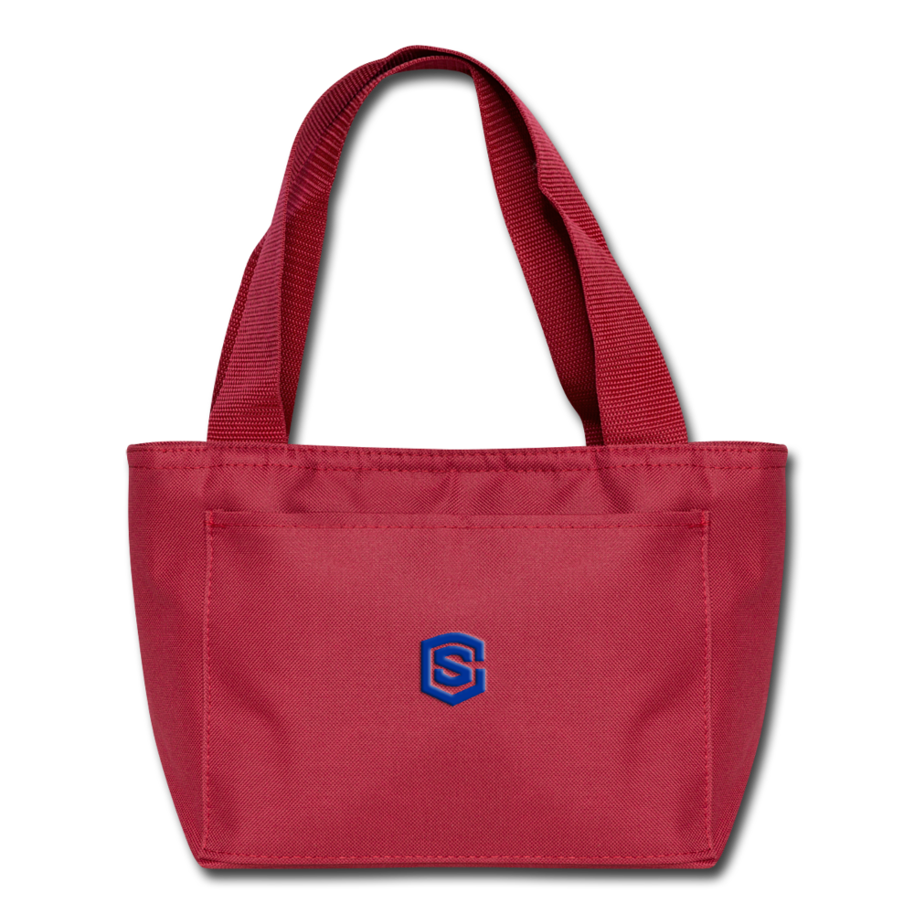 Lunch Bag WITH BLUE  LOGO - red