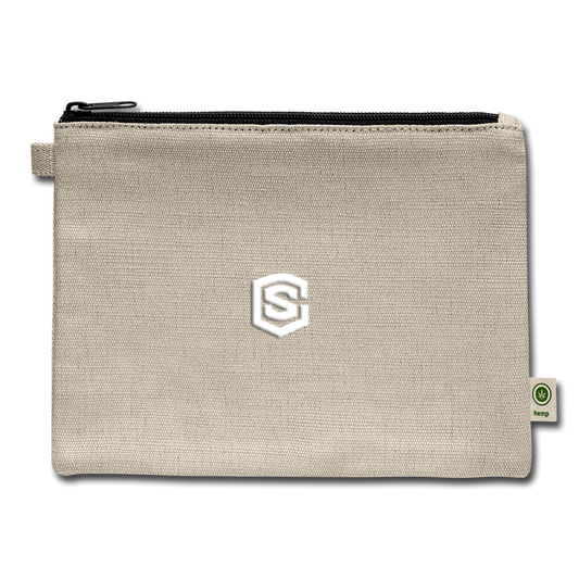Carry All Pouch WITH  WHITE LOGO - natural