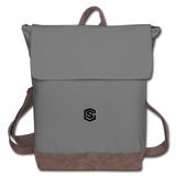 Canvas Backpack WITH  BLACK LOGO - gray/brown