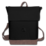 Canvas Backpack WITH  BLACK LOGO - black/brown