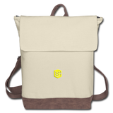 Canvas Backpack WITH YELLOW  LOGO - ivory/brown