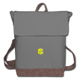 Canvas Backpack WITH YELLOW  LOGO - gray/brown