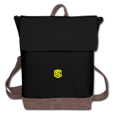 Canvas Backpack WITH YELLOW  LOGO - black/brown