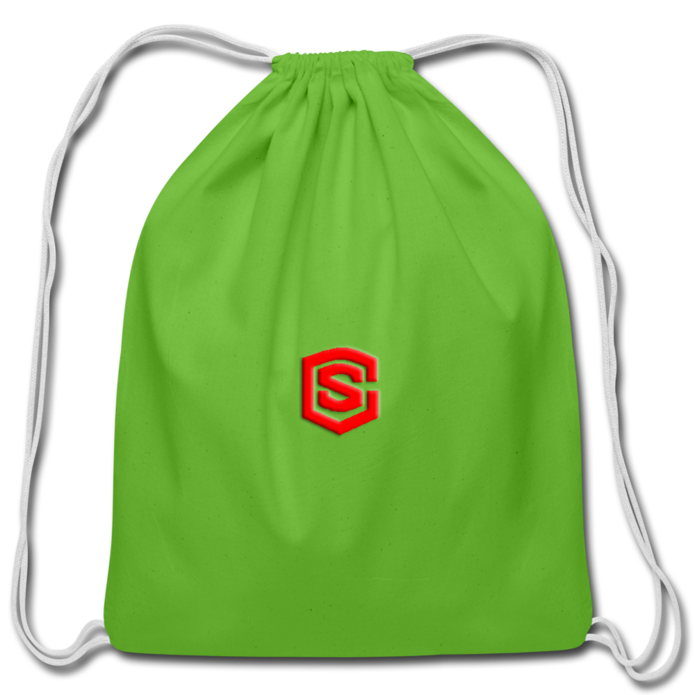 Cotton Drawstring Bag WITH  RED  LOGO - clover