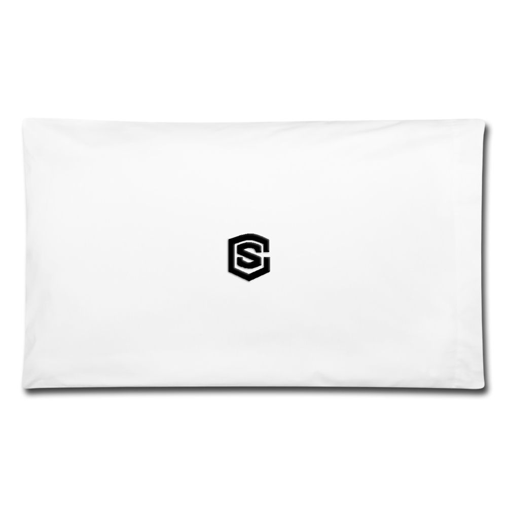 Pillowcase 32'' x 20'' WITH   BLACK  LOGO - white