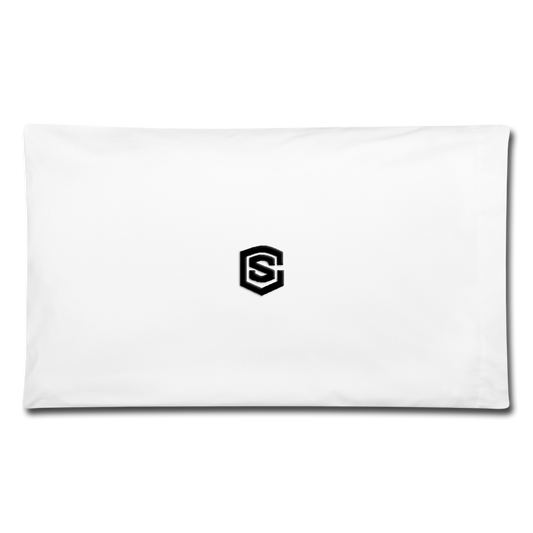 Pillowcase 32'' x 20'' WITH   BLACK  LOGO - white