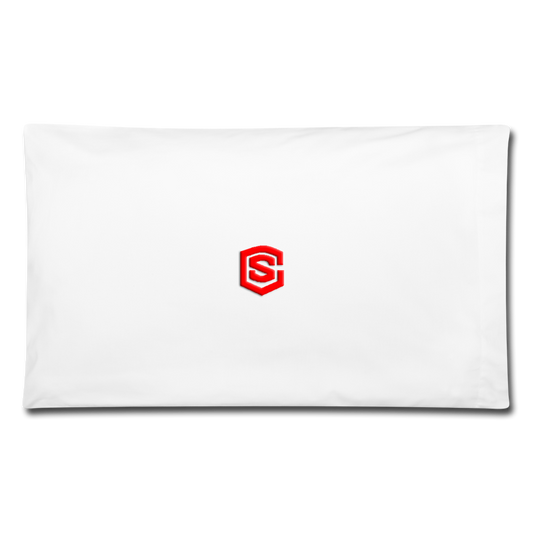 Pillowcase 32'' x 20'' WITH RED  LOGO - white