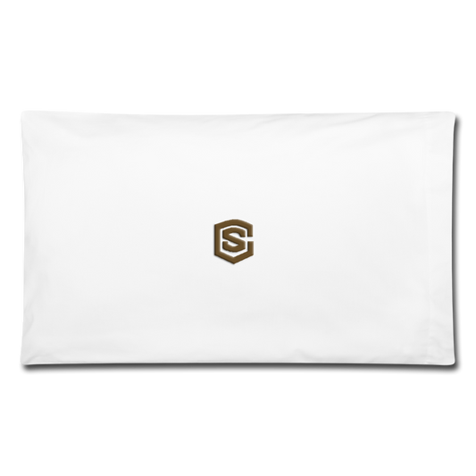 Pillowcase 32'' x 20'' WITH BROWN  LOGO - white