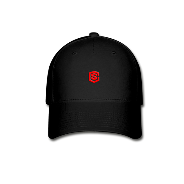 Baseball Cap WITH  RED LOGO - black