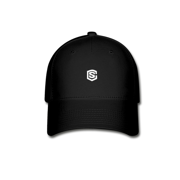 Baseball Cap WITH WHITE  LOGO - black