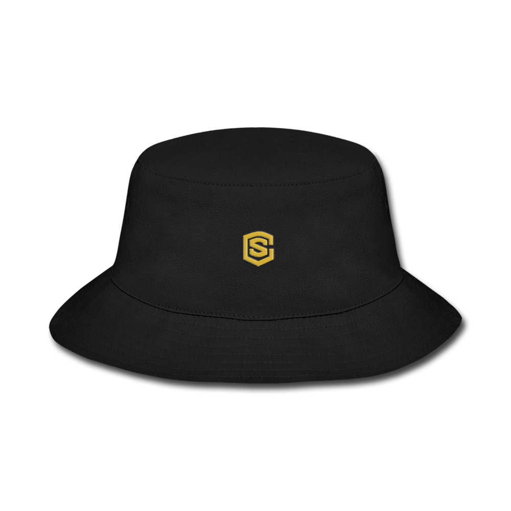 Bucket Hat WITH GOLD  LOGO - black