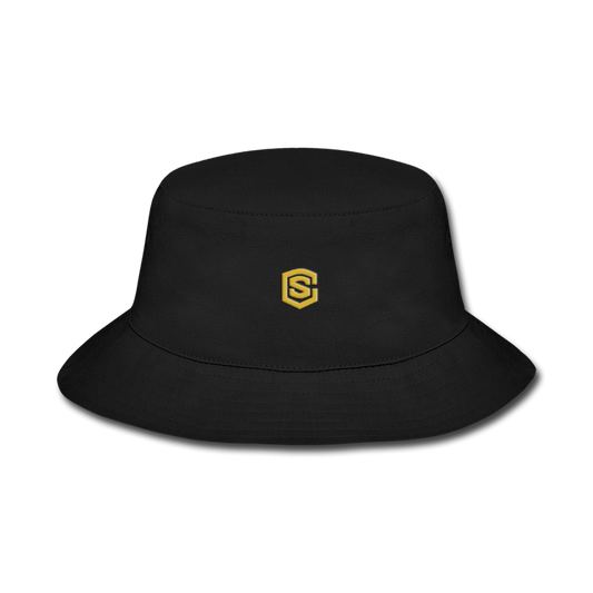 Bucket Hat WITH GOLD  LOGO - black