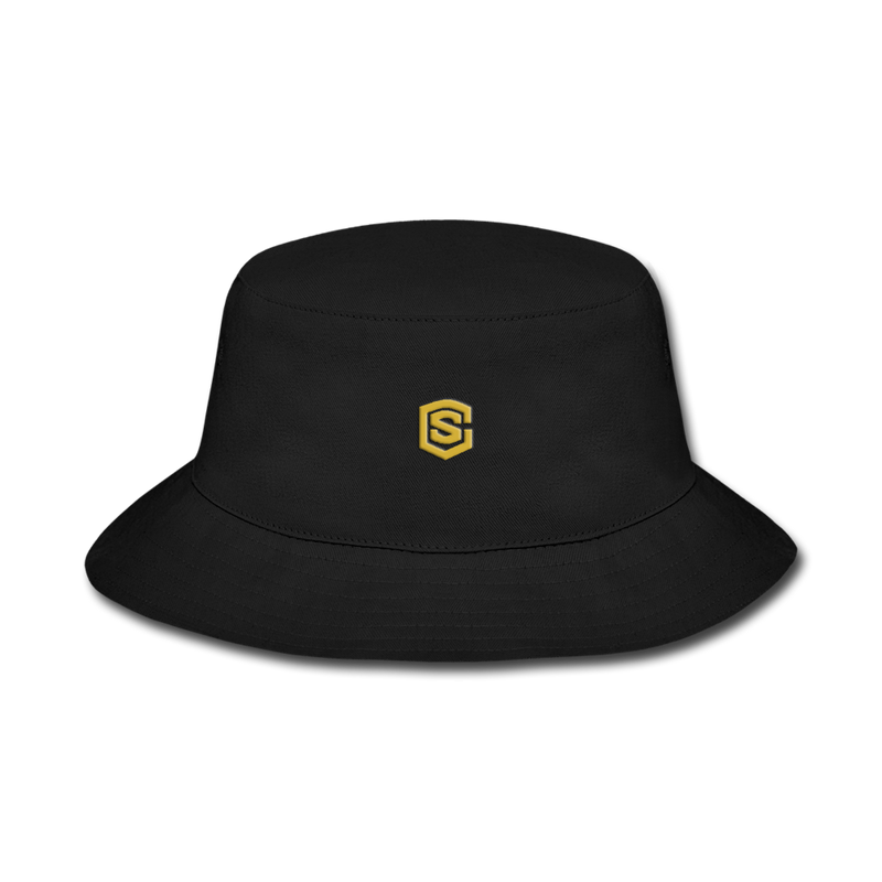 Bucket Hat WITH GOLD  LOGO - black
