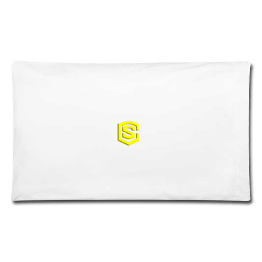 Pillowcase 32'' x 20'' WITH YELLOW  LOGO - white