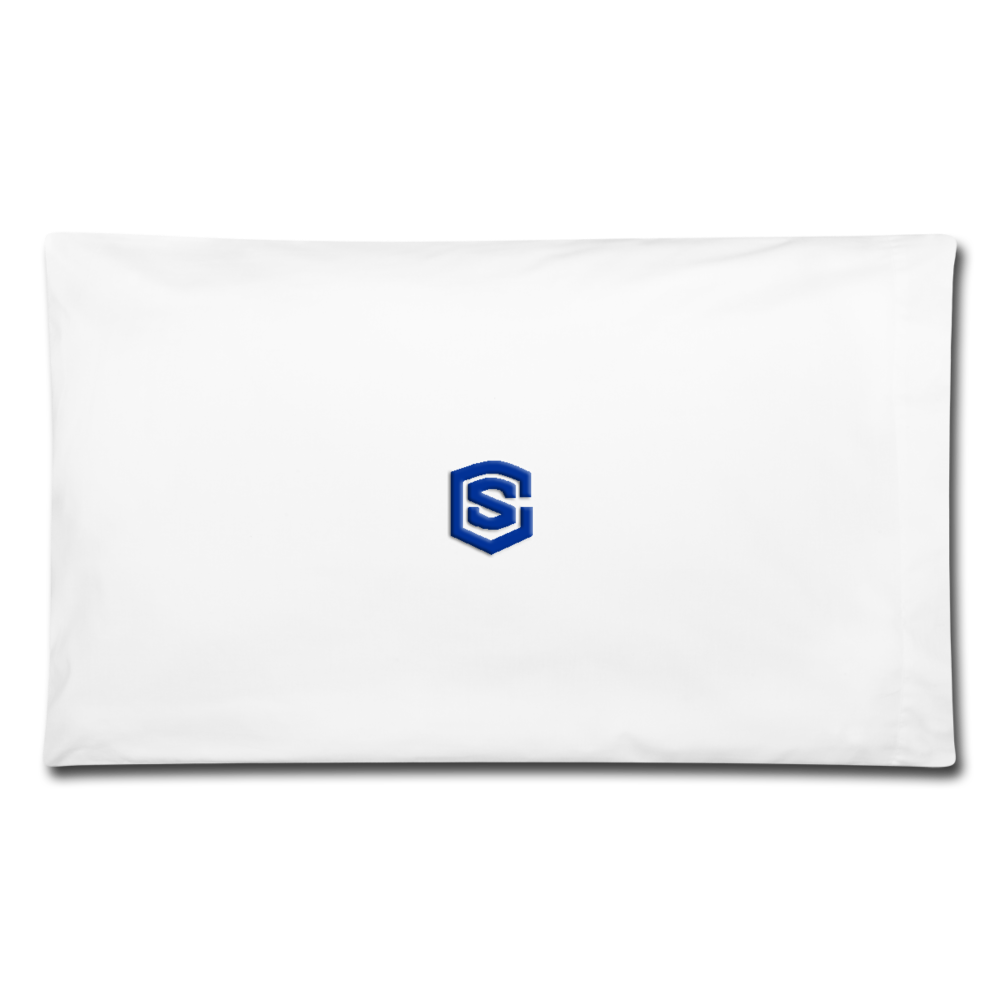 Pillowcase 32'' x 20'' WITH BLUE  LOGO - white