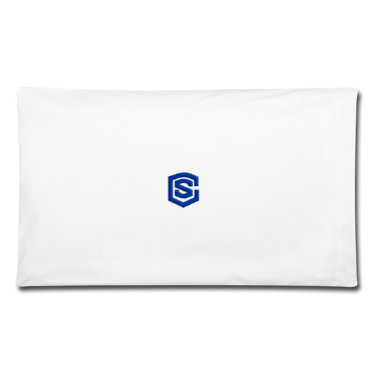 Pillowcase 32'' x 20'' WITH BLUE  LOGO - white