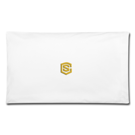 Pillowcase 32'' x 20'' WITH GOLD  LOGO - white