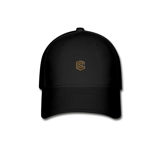 Baseball Cap WITH BROWN  LOGO - black
