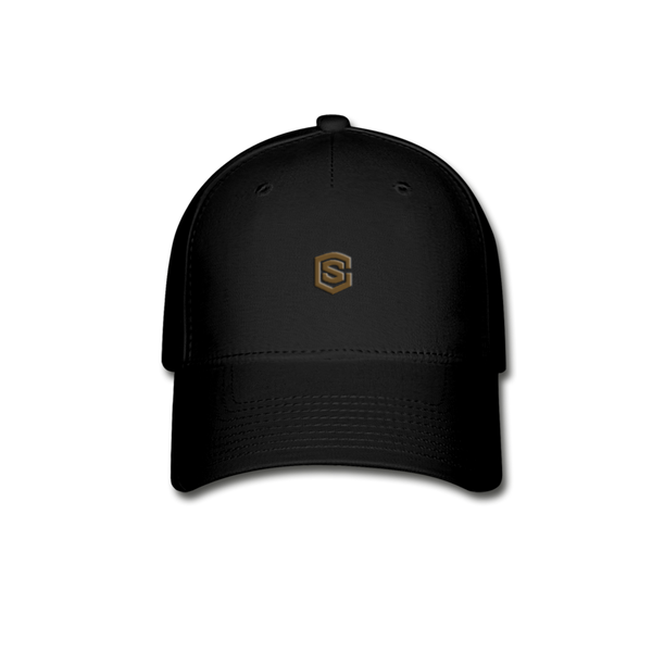 Baseball Cap WITH BROWN  LOGO - black