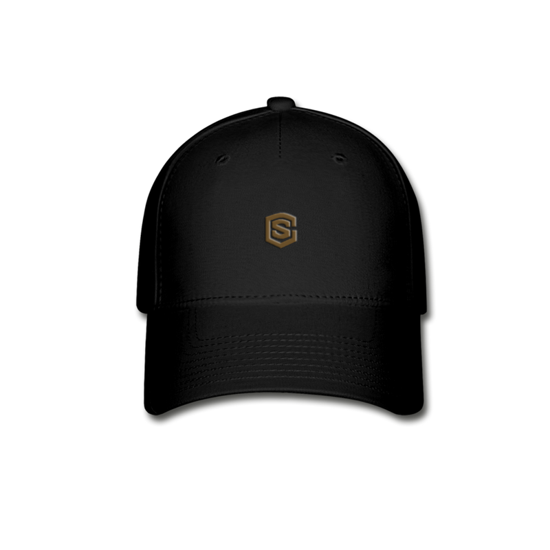 Baseball Cap WITH BROWN  LOGO - black